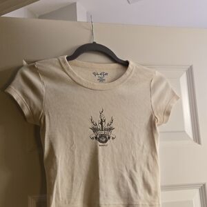 John Galt (brandy Melville) Cream Graphic Tee rotten youth Nashville 100% Cotton
